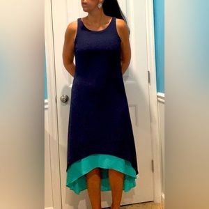 R&K sleeveless maxi dress navy aqua